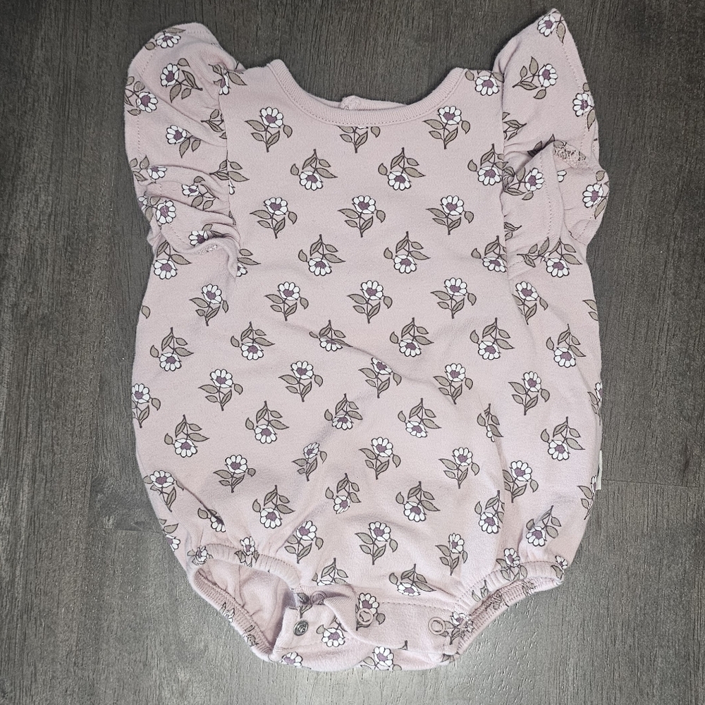 Rabbit & Bear Pink Floral Baby Onesie